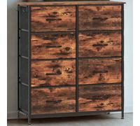FURNOLD Industrial 8 Fabric Drawer Chest Storage Unit Rustic