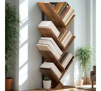 FURNOLD Industrial Freestanding Tree Storage Shelves Bookcase