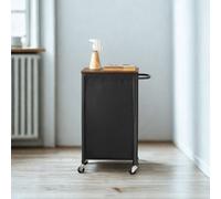 FURNOLD Industrial Laundry Basket Trolley With Shelf And Wheels