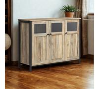 FURNOLD Industrial Multipurpose Closed Sideboard Buffet Cabinet Rustic Brown