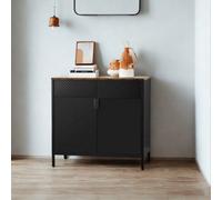 FURNOLD Industrial Multipurpose Floor Sideboard Buffet Cabinet With Doors Rustic Brown