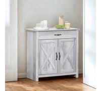 FURNOLD Industrial Multipurpose Sideboard Buffet Cabinet With Drawer Grey