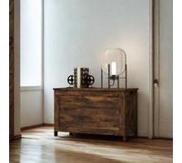 FURNOLD Industrial Wooden Storage Box Chest Trunk Rustic Brown