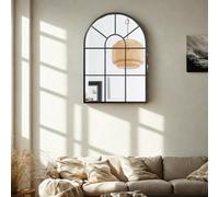 FURNOLD Large Arched Metal Wall Mirror For Bedroom Living Room