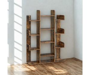 FURNOLD Large Industrial Freestanding Bookcase With 13 Shelves