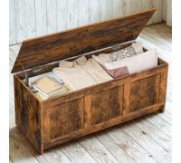 FURNOLD Large Industrial Wooden Storage Box Chest Trunk Rustic Brown