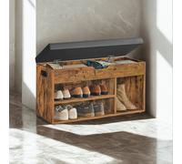 FURNOLD Shoe Storage Bench With Cushioned Seat And Compartments