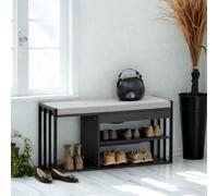 FURNOLD Shoe Storage Bench With Cushioned Seat And Storage Shelves