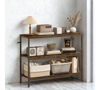 FURNOS 3 Tier Console Table For Entryway Hallway Rustic Brown FURNOS Brown