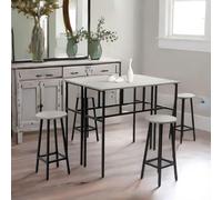 FURNOS 6PC Industrial Dining Table & Stools Set in Grey FURNOS Grey