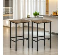 FURNOS Industrial 2PC Barstools Counter Height Rustic in Brown FURNOS Brown