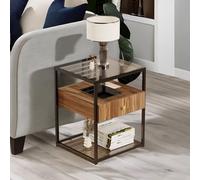 FURNOS Industrial Console Table With Thick Table Top Rustic in Brown FURNOS Brown