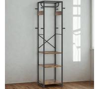 FURNOS Industrial Entryway Hall Tree Coat Rack Stand in Brown FURNOS Brown