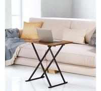 FURNOS Industrial Folding Side End Sofa Laptop Table in Brown FURNOS Brown