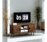 FURNOS Industrial TV Stand Unit With Storage Cabinets Rustic in Brown FURNOS Brown