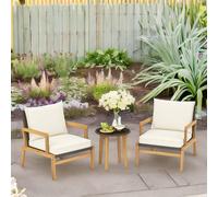 FURNOS Set of 3 Rattan Bistro Table & Chair in Natural FURNOS Natural