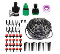 Furnrubden Drip Irrigation Kit, Automatic Self Watering System, 22m PVC Hose, ABS Plastic, In-line Emitters, UV Resistant, Flexible, Special Feature: Automatic Watering