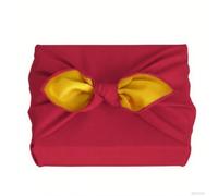 Furoshiki Japanese Wrapping Cloth Eco Gift Wrap Paper Reversible Eco-bag Christmas birthday Gift Wrapping Bento Lunch Cake Wine Bottle Box Kimono Cover (Bright Red and Yellow, 27.6 x 27.6 inches)
