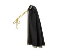 FURPHI Medieval Half Shoulder Cape Renaissance Shawl Cloak for Cavalier Ranger Halloween LARP Costume, Black, Standard