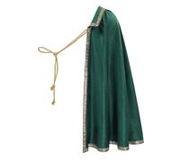 FURPHI Medieval Tudor Half Shoulder Cape Renaissance Shawl Cloak for Cavalier Ranger Halloween LARP Costume Accessories, Green, Standard