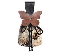 FURPHI Renaissance Belt Pouch Medeival Butterfly Drawstring Waist Bag Vintage Coin Purse Dice Bag Costume Accessories for LARP Ren Faire, Multicolor, D
