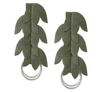 FURPHI Renaissance Skirt Hikes Faux Leather Leaf Medieval Ren Faire Cosplay Dress Waistband Accessories 2PCS, Green, One Size