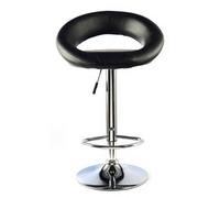 Furrai Kitchen Bar Stool Pvc Chrome & Black Height Adjustable
