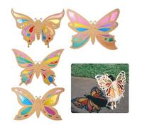Furrbudie DIY Light Shadow Butterfly Wings Material Kit Kid's Coloured Cellophane Handmade Transparent Film Colourful Translucent Plastic Sheet (4Pc)