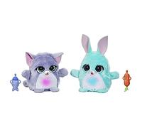 FurReal Fuzzalots Kitty and Bunny Color Change Interactive Feeding Toy, Lights and Sounds, Ages 4 and Up