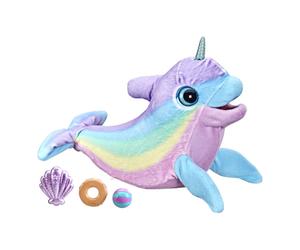 FurReal Wavy the Narwhal Interactive Animatronic Plush Toy, Electronic Pet, 80+ Sounds and Reactions, Rainbow Plush, Ages 4 and Up