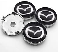 FURREN 4 Pcs Hub Centre Caps for Mazda 2 3 6 MX5 MX30 CX3 CX8 CX9 60mm, Waterproof Anti Dust Hub Cover Wheel Hub Caps Wheel Center Caps Hub Cover Tyres Rims Car Accessories,B