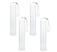 FURREN 4 Piece Extendable Plastic Paint Brush Case Clear Long Paint Brush Holder Tube Storage Pencil Container