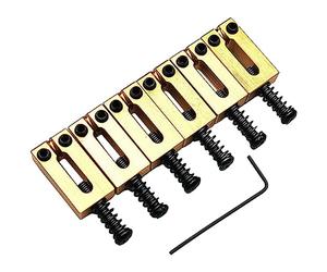 FURREN 6 Set Bridge Saddle for Solid Brass Electric Guitar Bridge Bridge Code String Pull String Code String Saddle (Black)