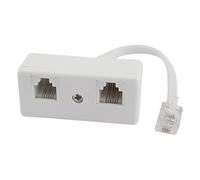 FURREN 6P4C RJ11 Male to Double Female Telephone Line Splitter Connector Adapter