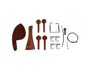 FURREN Violin Parts Accessories 4/4 Chin Tailpiece Fine Tuner Tuning Peg String Kit