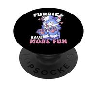 Furries Have More Fun I Fox Cosplay Furry Fandom PopSockets Adhesive PopGrip