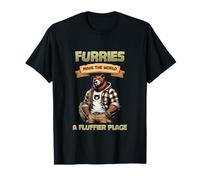 Furries Make The World a fluffier Place l Furry Fandom Bear T-Shirt