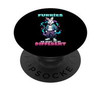 Furries We Want To Be Different I Furry Rabbit Cosplay PopSockets Adhesive PopGrip