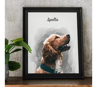 Furrlio Pet Portrait From Your Photos - Dog Memorial Gifts for Loss of Dog, Personalized Gift for Her Birthday, Pet Memorial Gift for Dog, Gift for Women/Men, Cat & Dog Portrait, Classic Watercolor