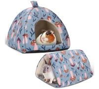 FurrTales Guinea Pig Hideout Rabbit Bed with Tunnel, 2-Pack Cozy Guinea Pig Toys for Hamsters, Rabbits, Ferrets & Small Animals