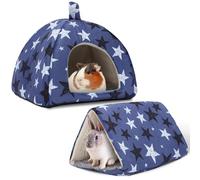 FurrTales Guinea Pig Hideout Rabbit Bed with Tunnel, 2-Pack Cozy Guinea Pig Toys for Hamsters, Rabbits, Ferrets & Small Animals