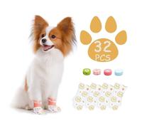 Furrtripsy 32 Counts Disposable Dog Booties, Waterproof and Breathable with Adjustable Bandage,Unstoppable Paw Protectors for All Breeds(S)