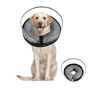 Furrtripsy Inflatable Dog Cone Collar-Enhanced Anti-Licking Protective Cone with Adjustable Strap-Soft Dog Donut Collar Recovery Cone for Pets After Surgery(Grey, L)