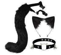 Furry Animal Cat Wolf Ears, Fox Ears Tail Collar Costume Set for Cosplay
