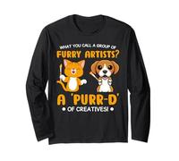 Furry Artists A 'Purr-D' of Creatives Quotes for Pet Owners Long Sleeve T-Shirt