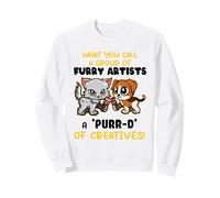 Furry Artists A 'Purr-D' of Creatives Quotes for Pet Owners Sweatshirt
