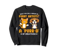 Furry Artists A 'Purr-D' of Creatives Quotes for Pet Owners Sweatshirt