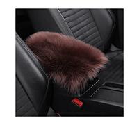 Furry Auto Center Console Cover Pad, 11.8"x7.8" Soft Sheepskin Wool Armrest Cushion, Fluffy Vehicle Armrest Seat Box Protector Warm in Winter, Car Interior Accessories for Women and Men (Coffee)
