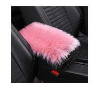 Furry Auto Center Console Cover Pad, 11.8"x7.8" Soft Sheepskin Wool Armrest Cushion, Fluffy Vehicle Armrest Seat Box Protector Warm in Winter, Car Interior Accessories for Women and Men (Deep Pink)