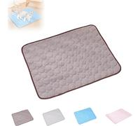 Furry Basics Dog Cooling Mat,Furrybasics Cooling Mat, Pet Air Conditioning Bed,Summer Indoor Dog Pad, Washable-Portable Pet Soft Pad,for Small Medium Large Dogs and Cat (Brown, M)